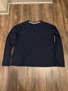 Navy Long Sleeve Performance Jersey Ryan Boyfriend Tee Small